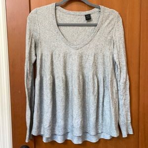 Silk and Cashmere Grey tiered babydoll sweater